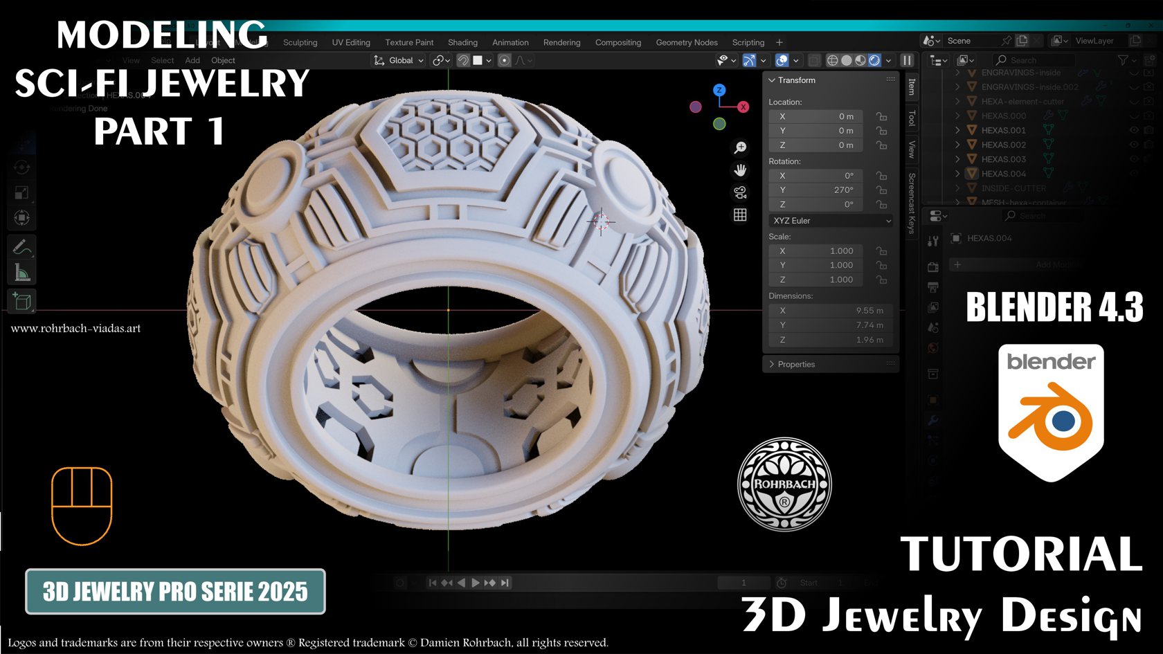 Rohrbach ® 3D Jewelry Design tutorials animations rendering